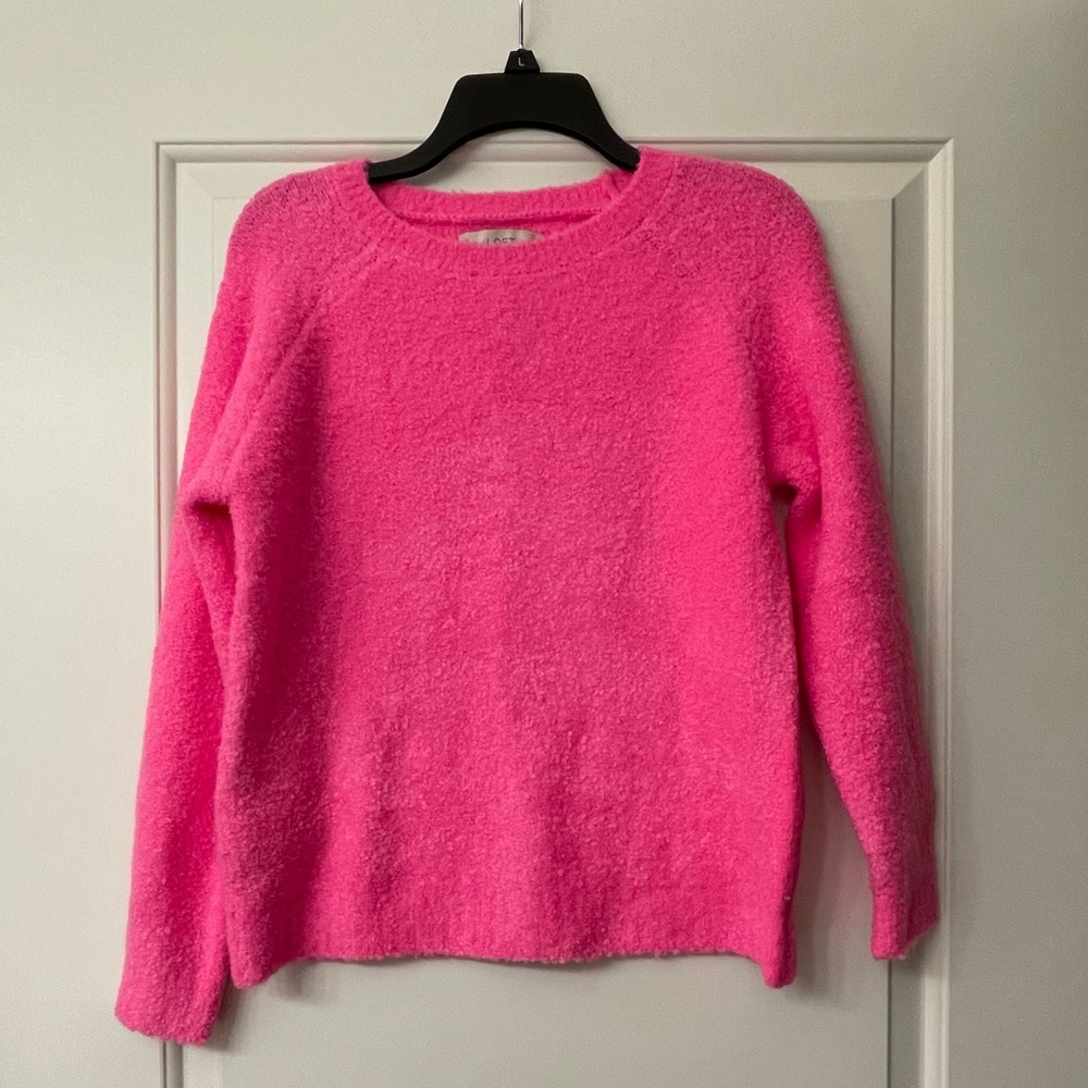 Loft Pink Petite Boucle Sweater